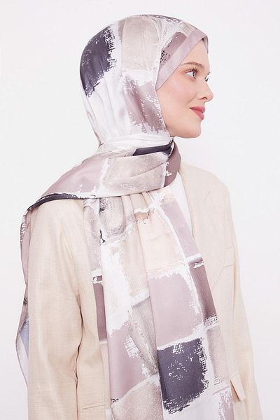 Levidor Cream Square Pattern Twill Shawl
