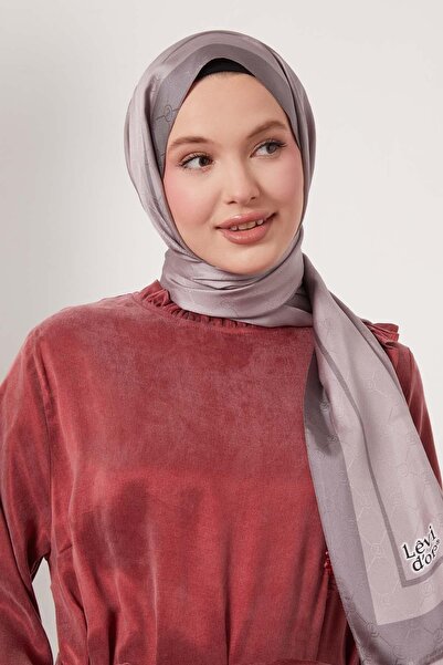 Levidor Μεταξωτό σάλι με λεπτομέρεια λιλά ρίγες