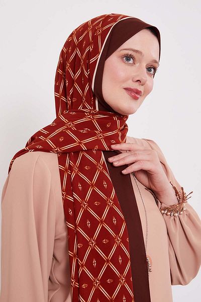 Levidor Burgundy Baklava Pattern Medina Silk