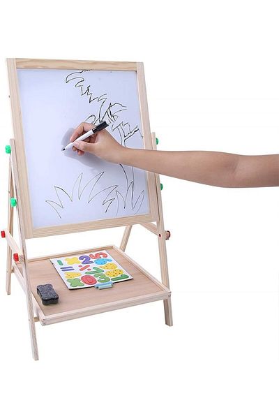 unbranded 2-in-1 multi-functional magnetic board on one side and a chalkboard on the other