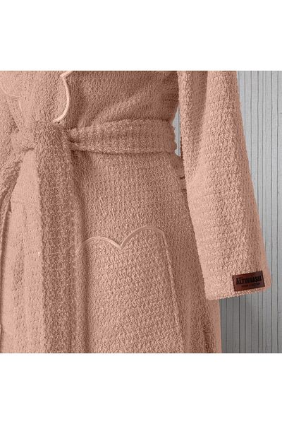 Altınbaşak Valora 100% Cotton Women's Bathrobe Powder