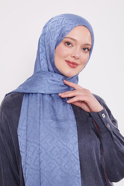 Levidor Ιταλικό σάλι ζακάρ με μοτίβο Indigo L
