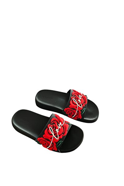 GEZER kırmızı love ortopedik terlik