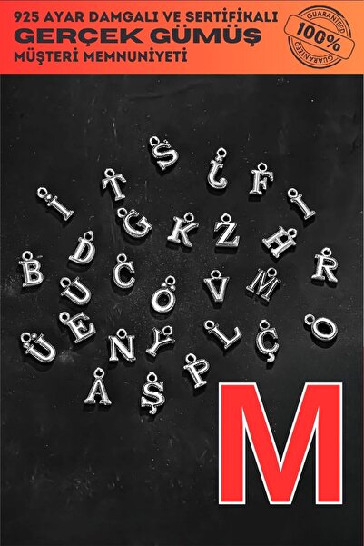 OSMANLI GÜMÜŞ 925 проба срібна літера - літера M Модель браслет, намисто і чо...