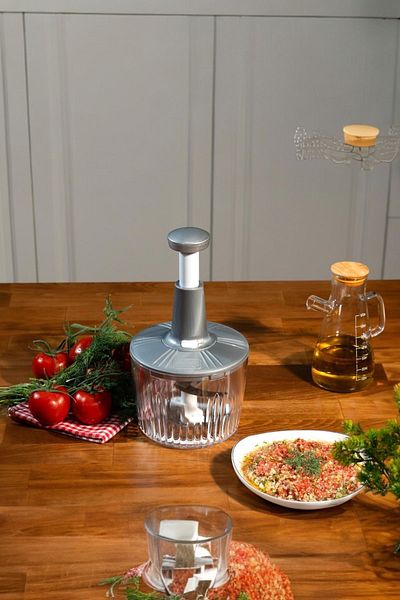 Akkoyunlu home Solingen 5 Blade Manual Chopper Hand Rondo Gray Hand Blender Hand Pressed Rondo
