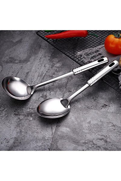 Kiesa 4 Piece Steel Kitchen Serving Set Ladle Colander Spatula Spoon Set Dowry Set