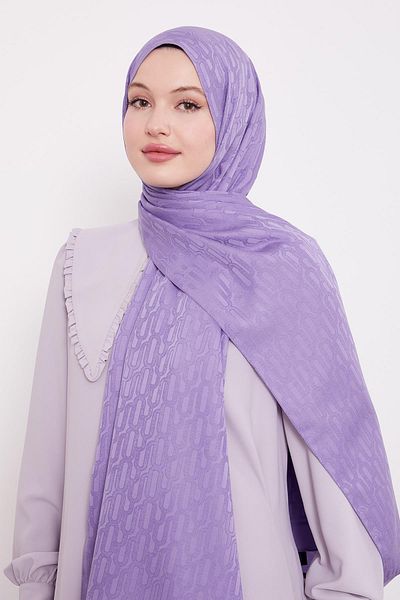 Levidor Lilac Paperclip Pattern Blue Jacquard Shawl