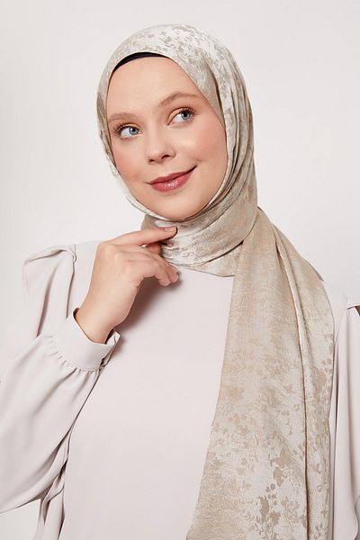 Levidor K.Mink Flower Pattern Italian Jacquard Shawl