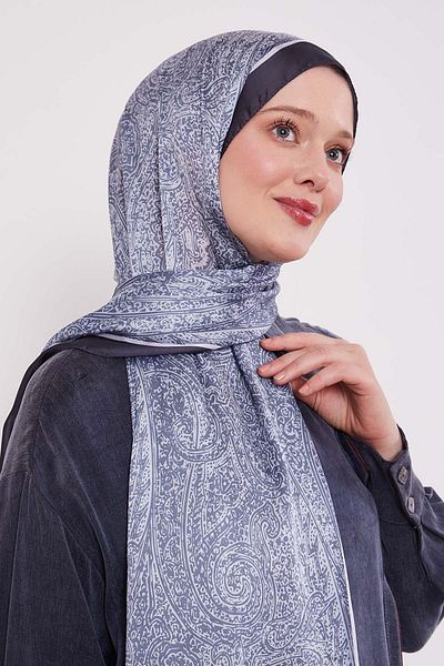 Levidor Blue Mixed Pattern Indian Silk Shawl