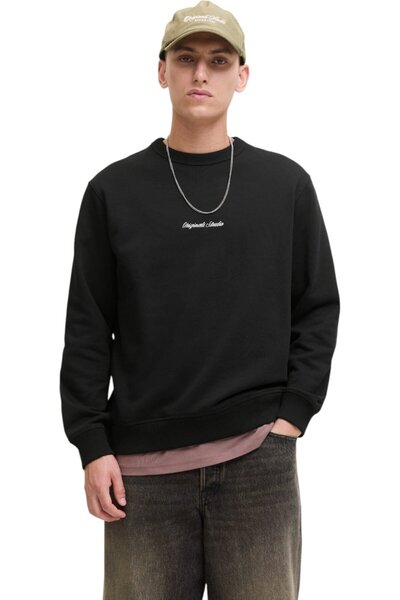 Jack & Jones Bluza JACK &JONES Norrebro Emb Sweat Crew - 12282893-Black