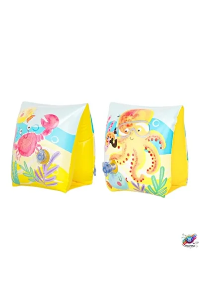 ANGMAD Set 2 Inflatable Swim Arm Bands ANGMAD, Yellow, 23x15 cm, Marine Animal Design, 3–6 Years, 18–30
