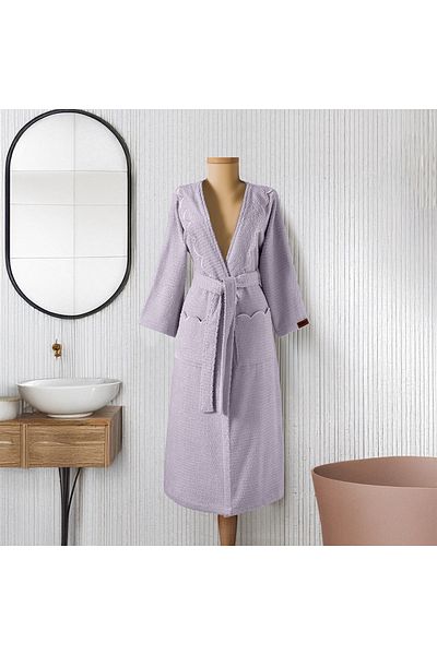 Altınbaşak Valora 100% cotton women's bathrobe purple