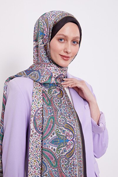 Levidor Black-Camel Marbled Indian Silk Shawl