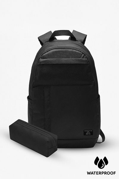 D'VERS Daily School Backpack with 4 Compartments and Black Water Repellent Fabric Featured Pen Holder