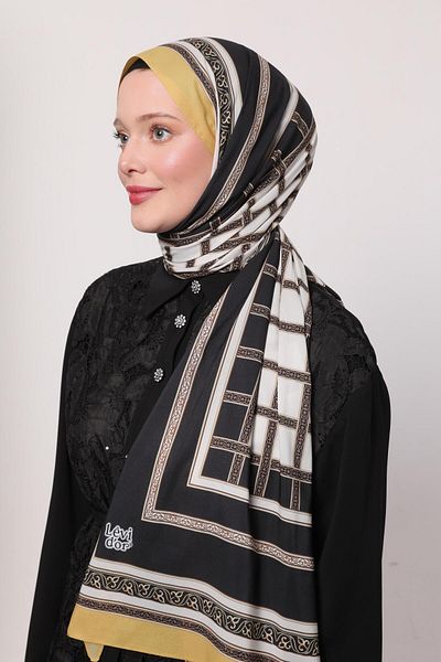 Levidor Mustard Leaf Pattern Love Shawl