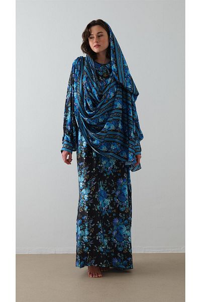 miha Hicran Önal Patterned Kaftan Dress Saks