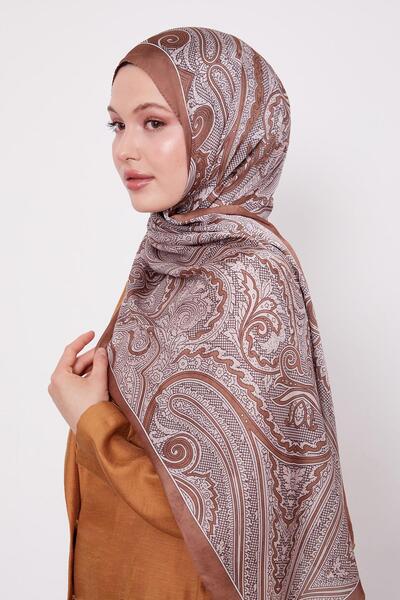 Levidor Chocolate Brown Spiral Indian Silk Shawl