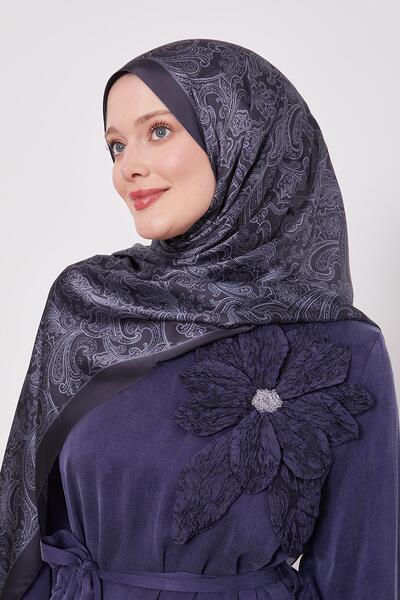 Levidor Midnight Blue Pastel Tone Indian Silk Shawl
