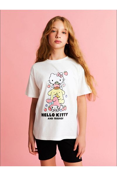 LC Waikiki Create Your Style from Uzg Store |   Crew Neck Hello Kitty Printed Girl's T-Shirt and Leggings