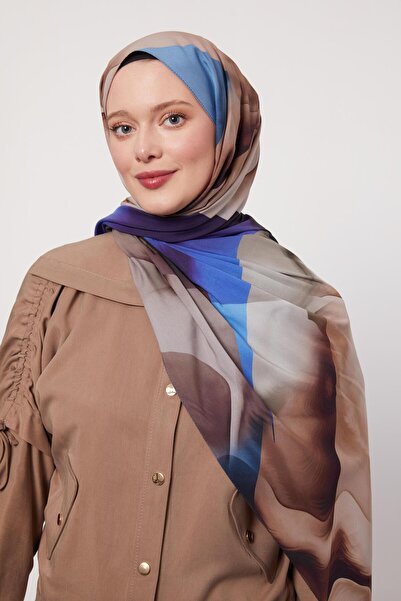 Levidor Blue Abstract Pattern Love Shawl