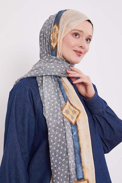 Levidor Turquoise Speckle Pattern Cotton Shawl
