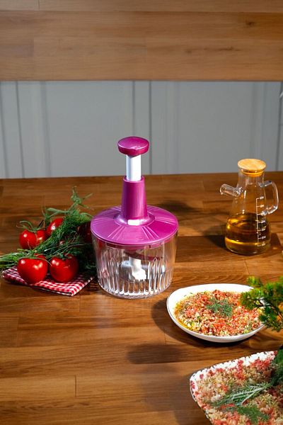 Sezka Life 5 Blades Manual Chopper Hand Rondo Pink Hand Blender Hand Pressed Rondo