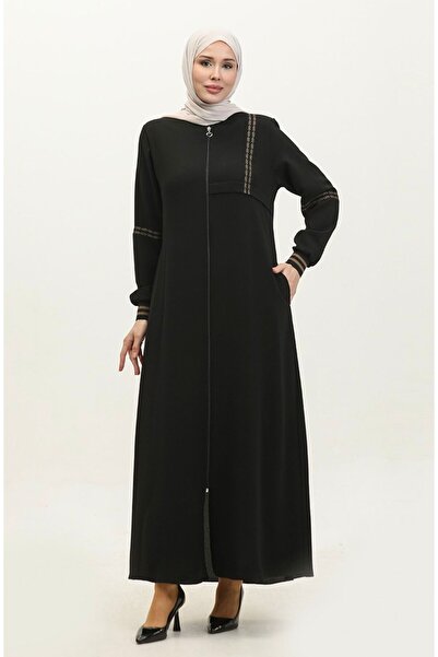 GÖZDE GİYİM Ferace brodat cu ribani