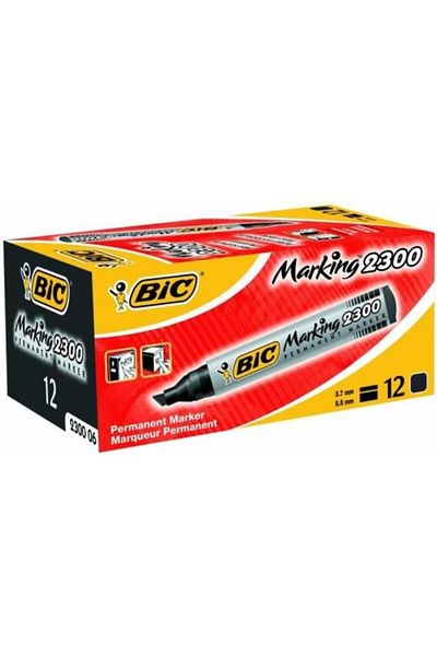 Bic Permanent marker black 2300, 12 pcs/box