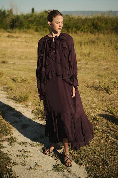 Hooopstore Burgundy Dress with Flywheel Detail
