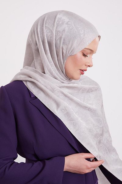 Levidor Silver Ethnic Pattern Italian Jacquard Shawl