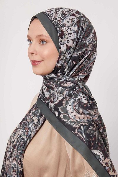 Levidor Green Abstract Flower Pattern Love Shawl
