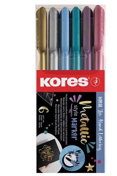 kores Set of 6 Kores metal permanent markers, tip type