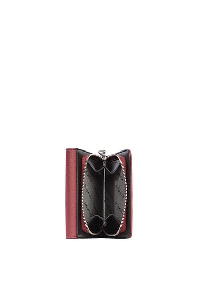 CENGİZ PAKEL Cengiz Pakel Small Size Magnet Women's Wallet/Portfolio – 65297 - Claret Red/Black