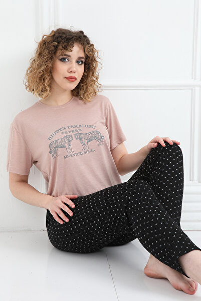 LXL Women's Pajama Set with Printed Hearts