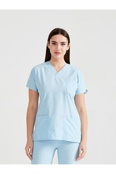 DEMOTEKS Scrub Set Costum Medical Classic Albastru Ciel Unisex - Blu Ciel