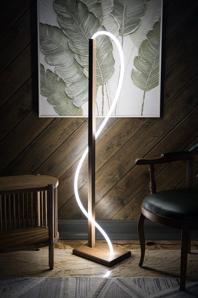 woodbaba Lathe Koyu Ceviz Masif Ahşap Lambader 150 cm | Rustik Otantik Tasarım