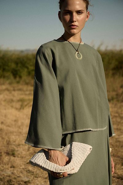 Hooopstore Organic Blended Shepherd's Stitch Detailed Skirt Suit
