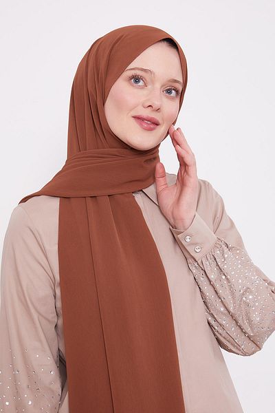 Levidor Coffee Crinkle Plain Shawl