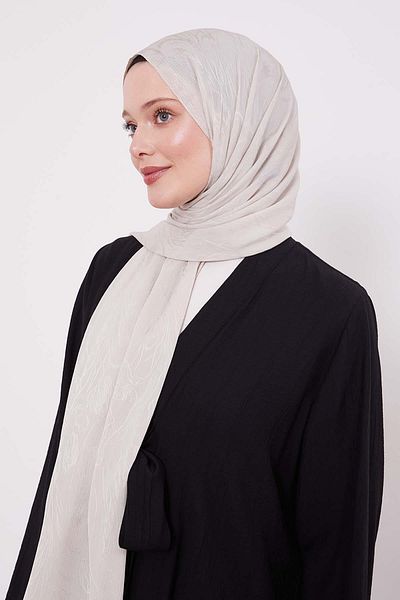 Levidor Mink Abstract Tulip Pattern Jacquard Capri Shawl