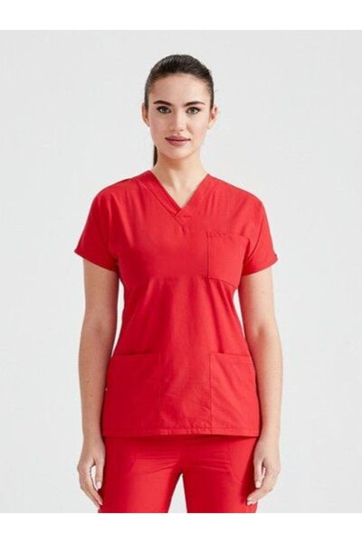 DEMOTEKS Scrub Set Medical Suit Classic Red Unisex