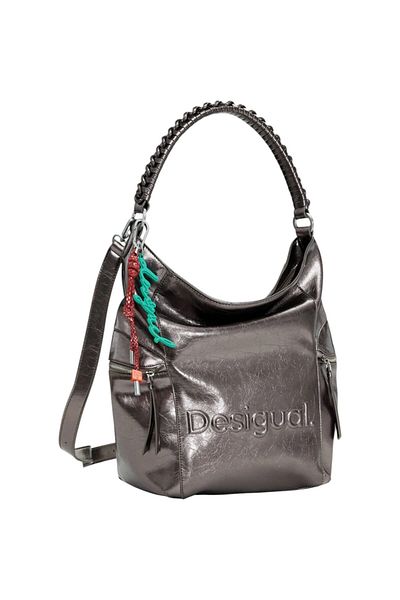 Desigual Rucsac Half Logo Arica Dark Silver 5L - 25WAKP28-9225