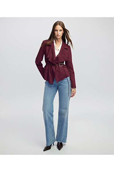 İpekyol Süet görünümlü dökümlü mont