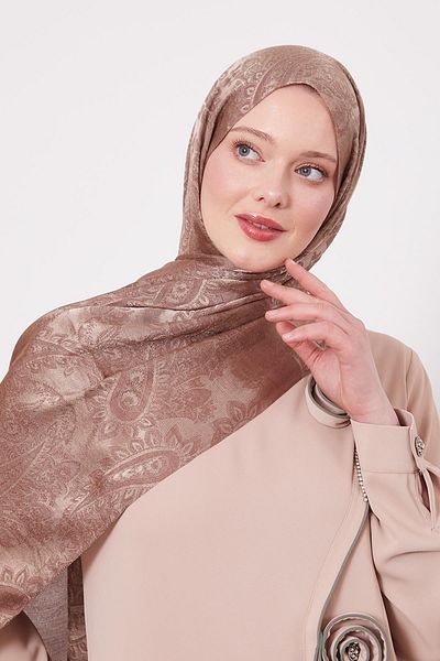 Levidor Coffee Ethnic Pattern Italian Jacquard Shawl