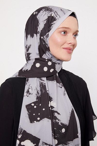 Levidor Gray Brush Mark Patterned Elegance Shawl