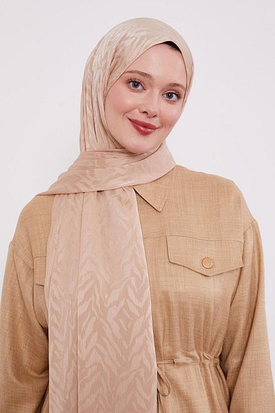 Levidor K.Mink Abstract Leaf Pattern Jacquard Capri Shawl