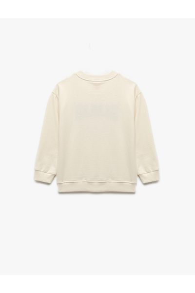 Koton Embroidered Long Sleeve Crew Neck Cotton Sweatshirt