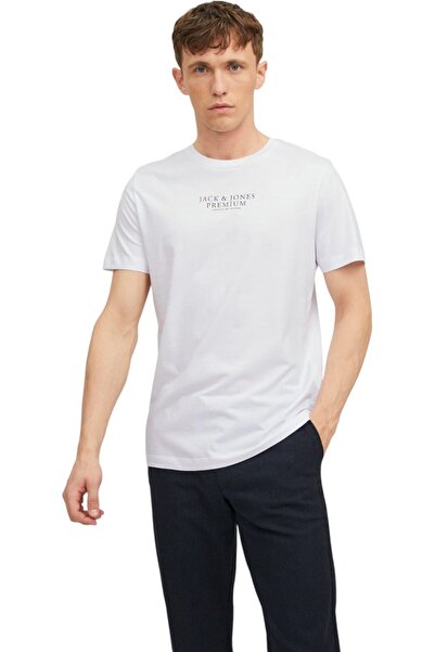 Jack & Jones Tricou JACK &JONES Bluarchie Crew - 12217167-White