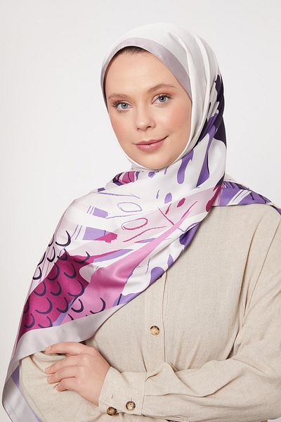 Levidor Şal din twill cu model de desen violet