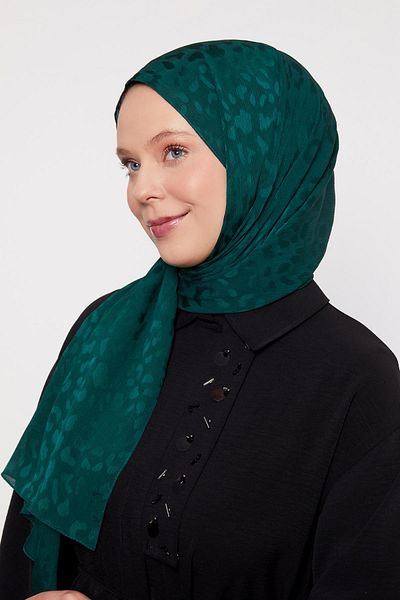 Levidor Emerald Self Patterned Jacquard Capri Shawl
