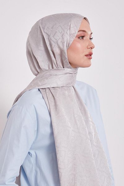 Levidor Silver L Pattern Italian Jacquard Shawl